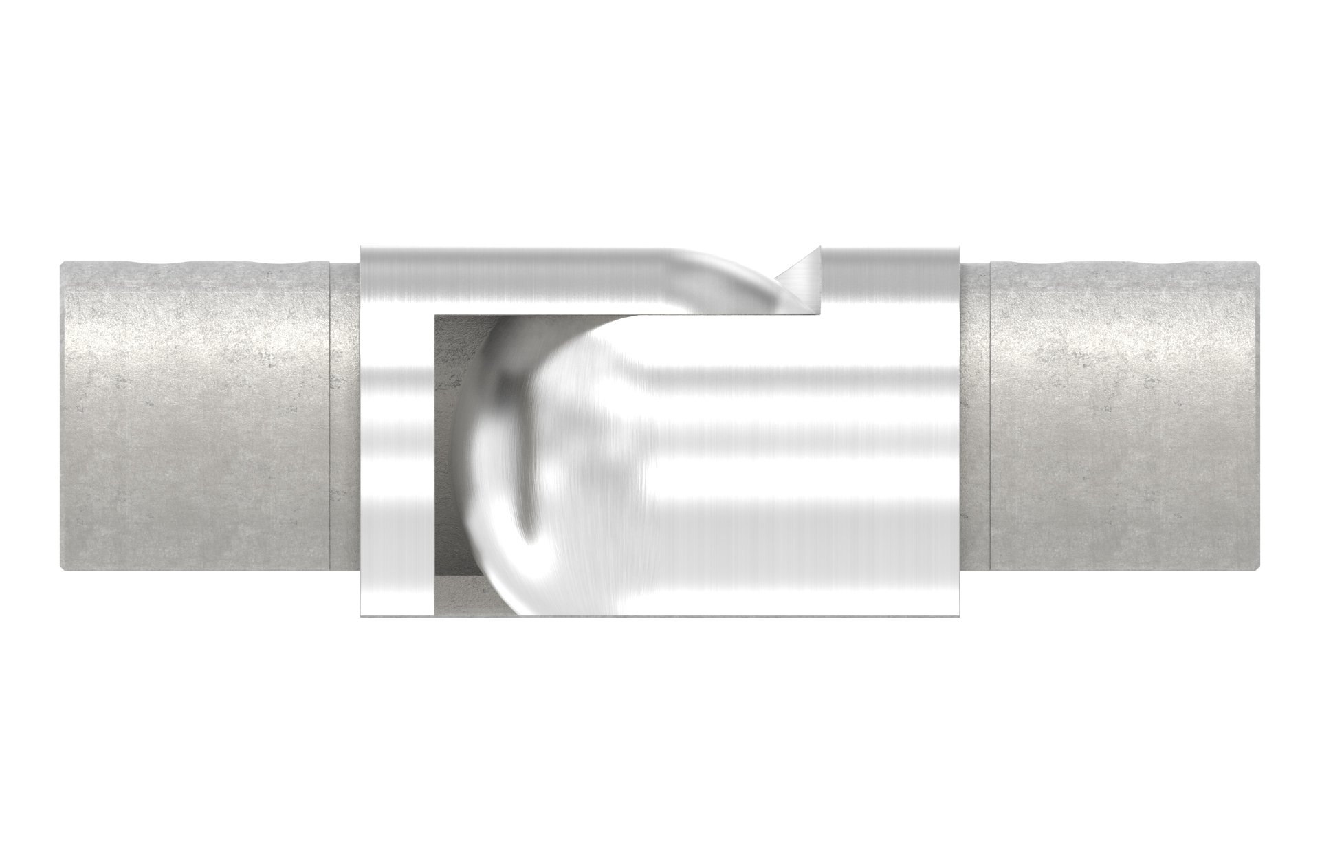 Rohverbinder beweglich, horizontal für Nutrohr d=42,4x1,5mm (90-180°) AISI 316 geschliffen