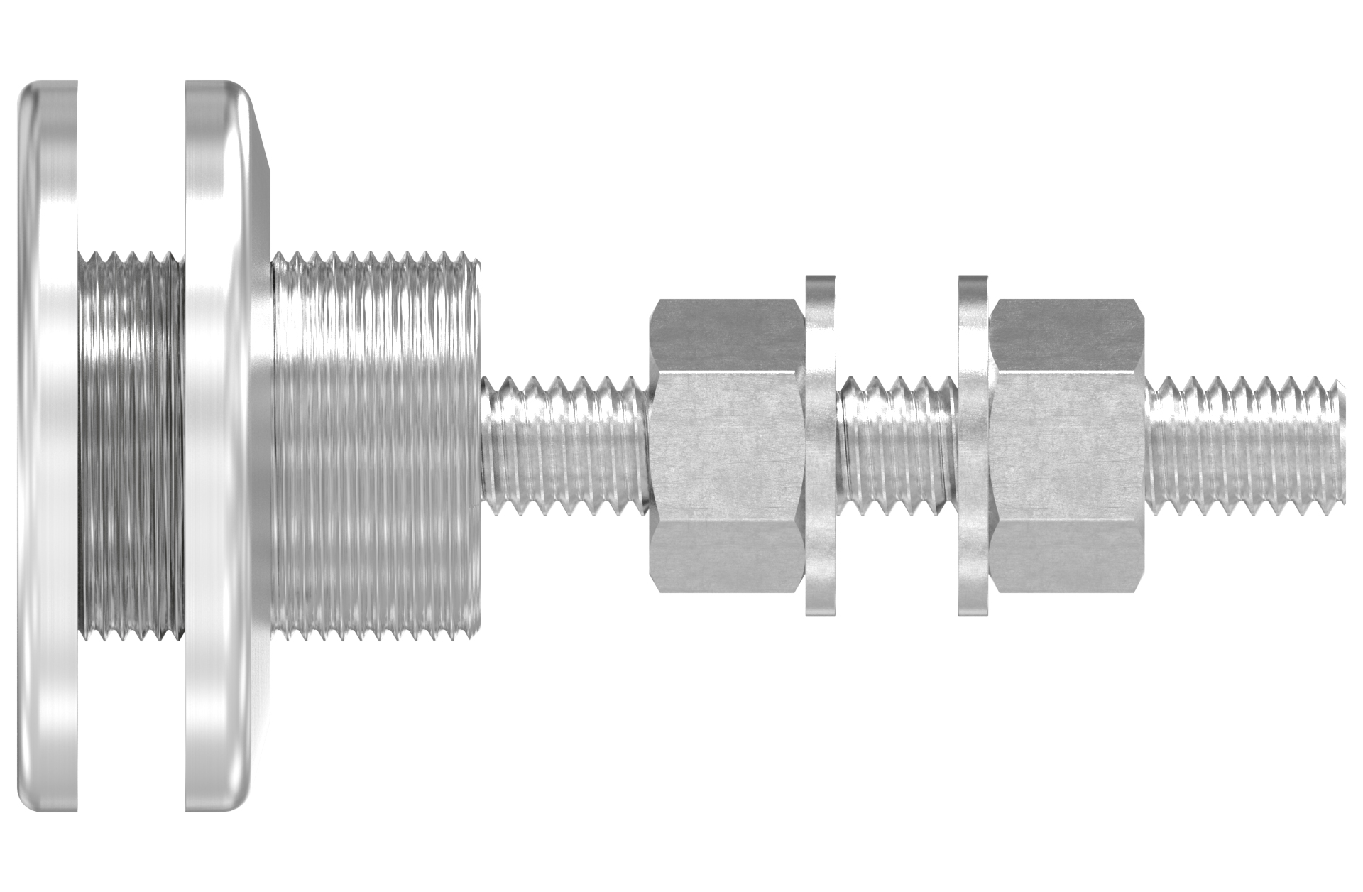 Fassadenpunkthalter beweglich d=60mm, M14 für Glasstärke 10-26mm, AISI 316 geschliffen