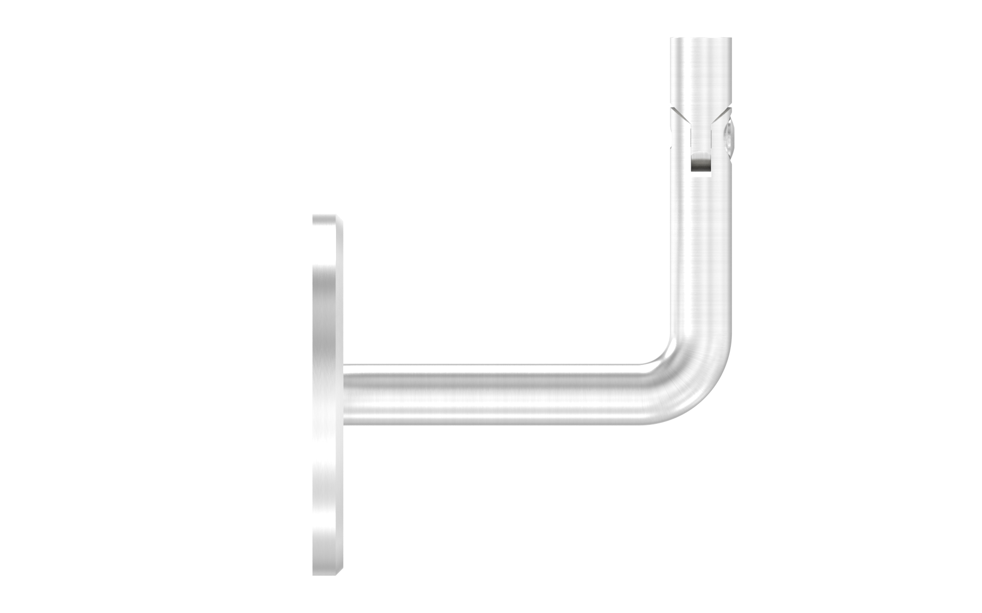 Wall bracket with adjustable pin with M6 thread and plate d=70mm AISI 304 satin finish