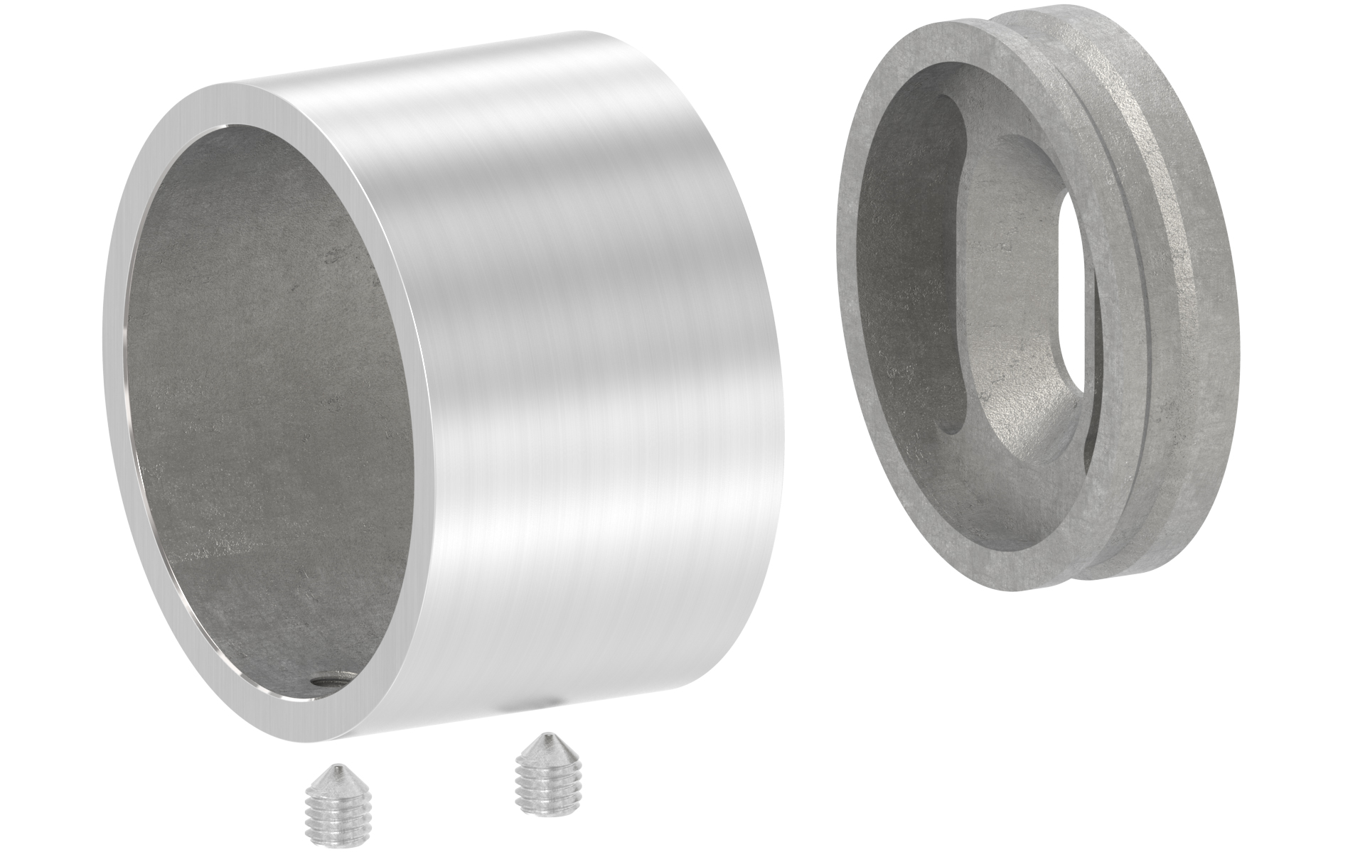 Fixed wall fastening d=42,4mm AISI 304 satin finish