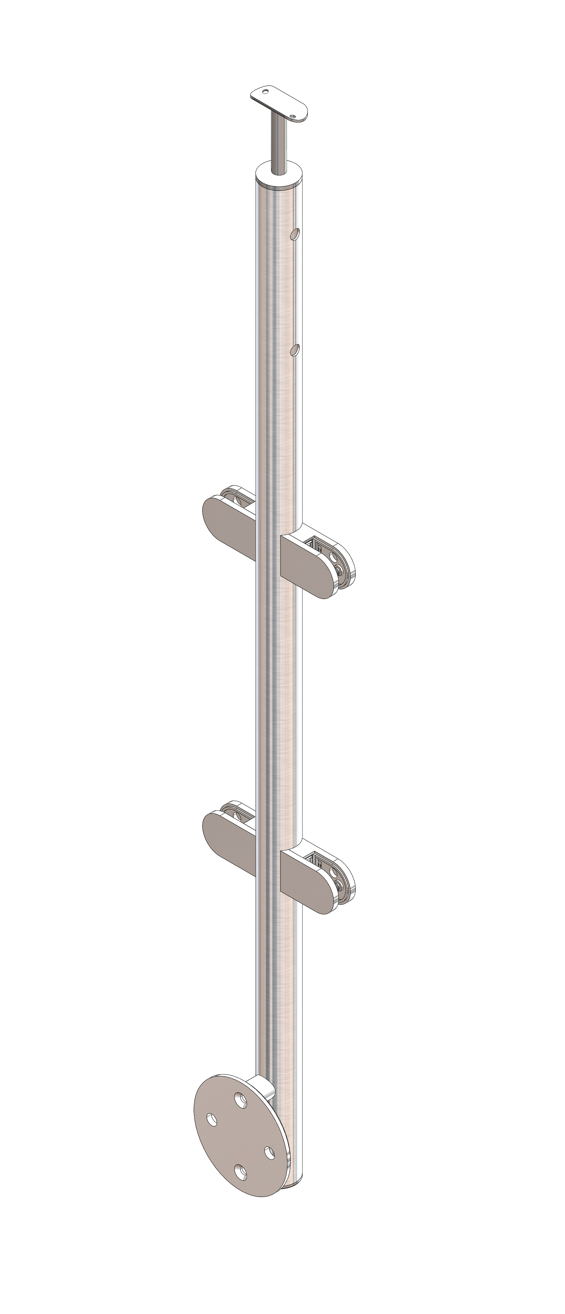 Round post Ø42,4x2mm L= 1180mm AISI 304 sat.