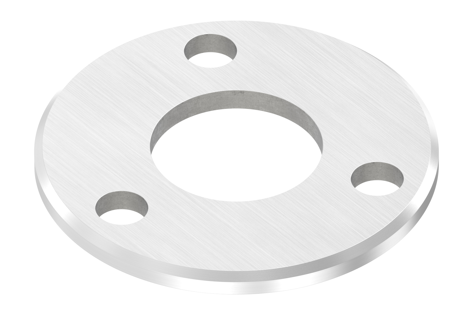 Bodenplatte d=100x6mm mit lasergeschnitten, geschliffen und abgefast für Rohr d=42,4mm AISI 304