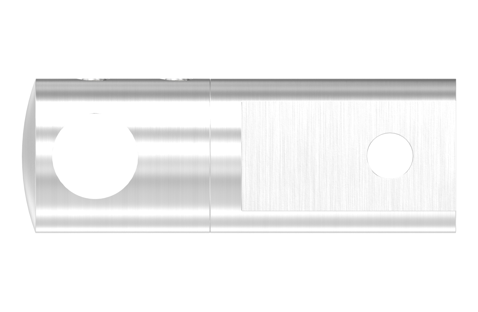 Bar holder for double flat post with hole d=12,2mm AISI 304 satin finish