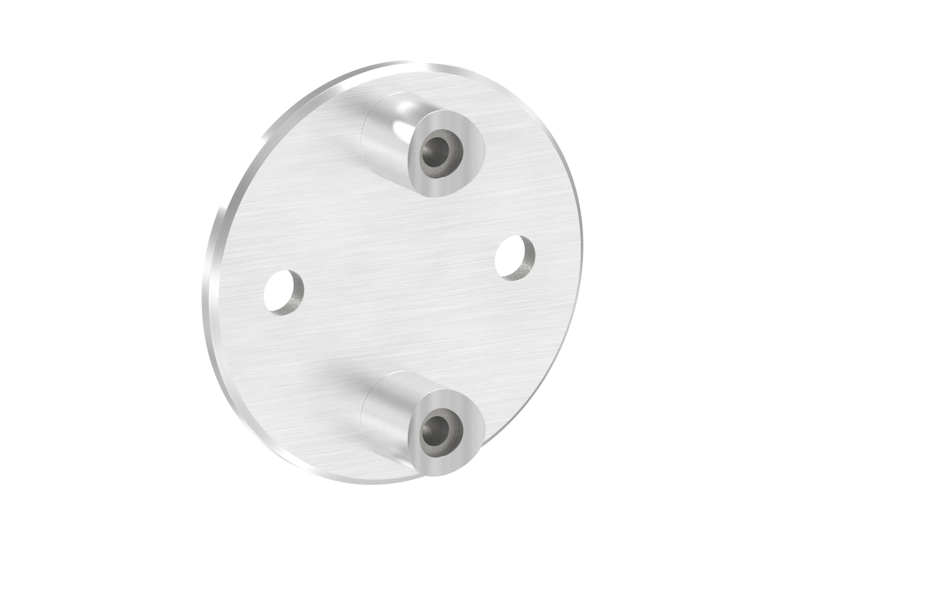 Rounded plate for lateral mounting d=120mm, H=30mm for tube d=42,4mm AISI 304 satin finish