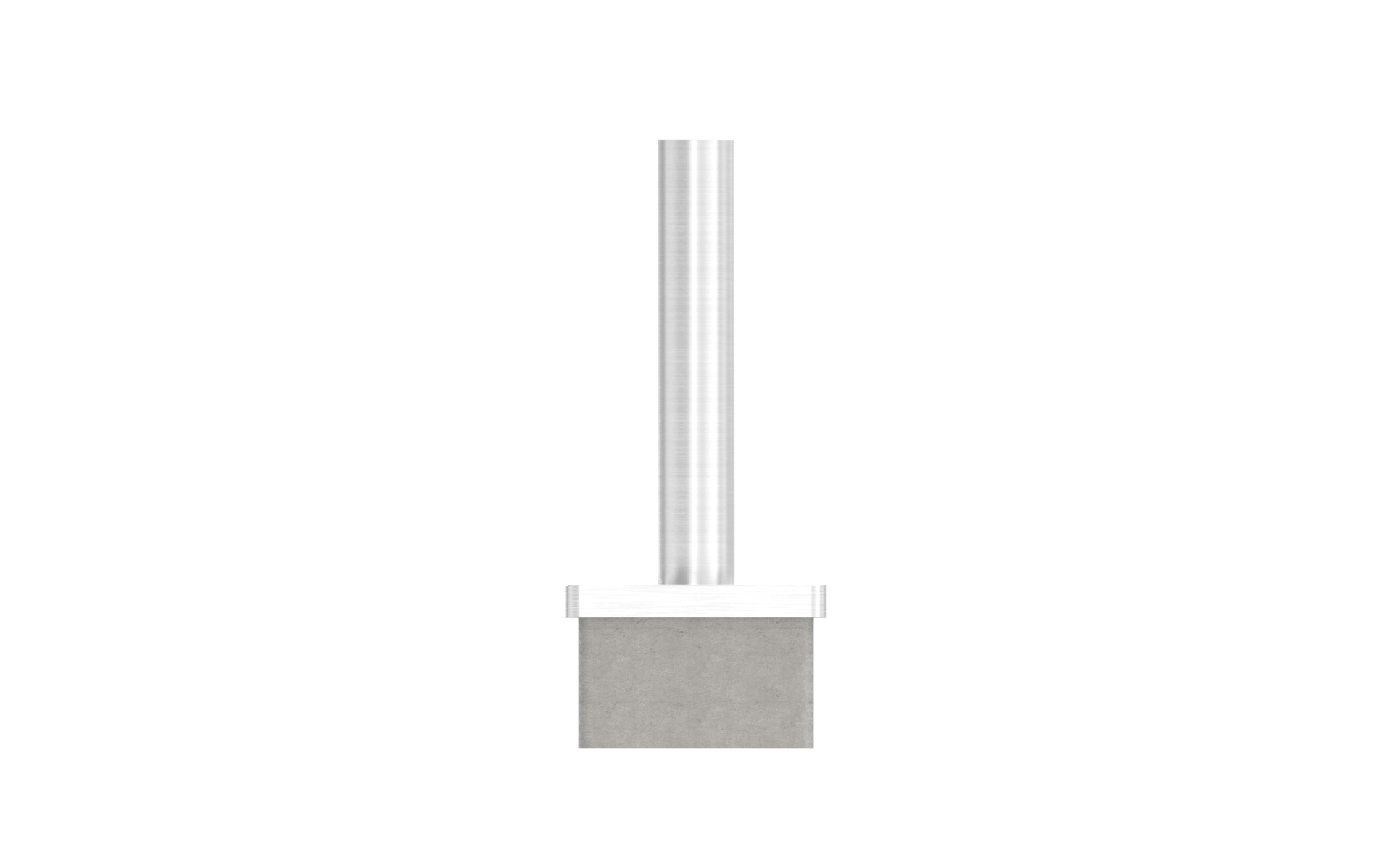 Sostegno per corrimano con perno fisso per tubo 40x40x2mm AISI 304 sat.