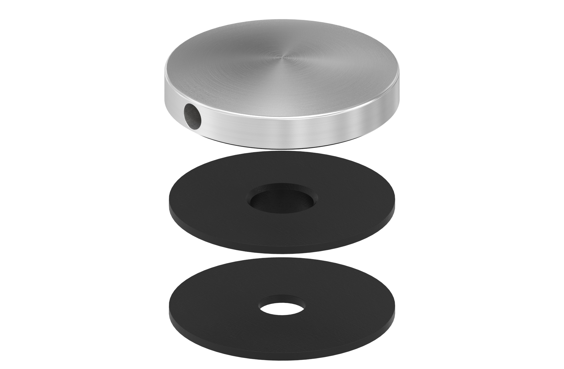 Glass holder d=52mm head part with rubbers AISI 304 satin finish