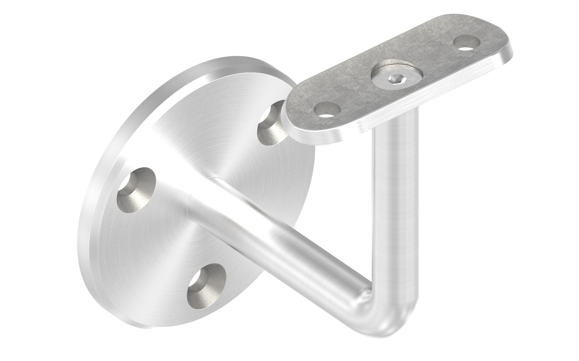 Wall bracket support with 3 countersink holes, for tube d=42,4mm AISI 304 satin finish