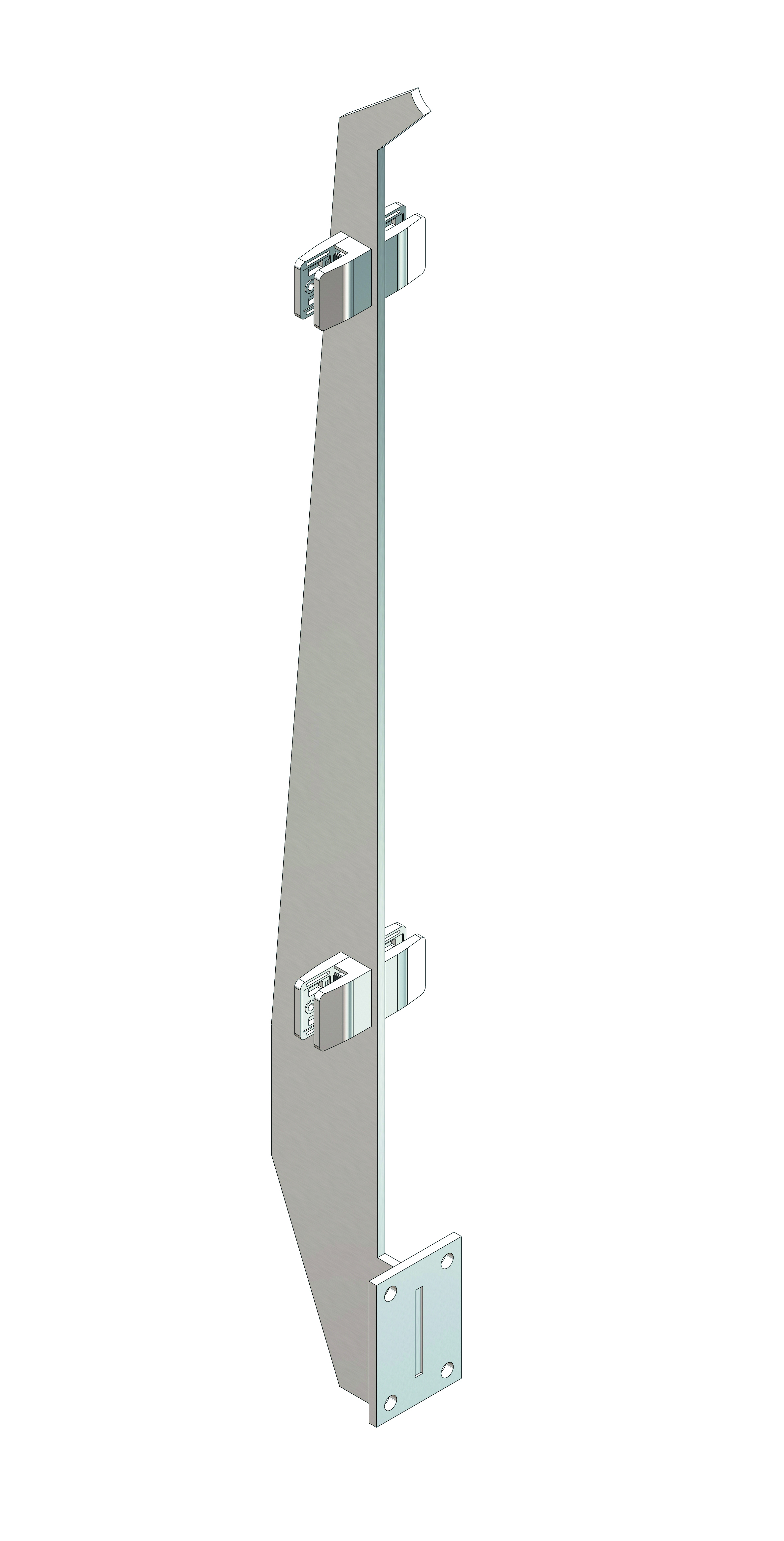 Pfosten lasergeschnitten t= 8mm L= 1208mm AISI 304 sat.