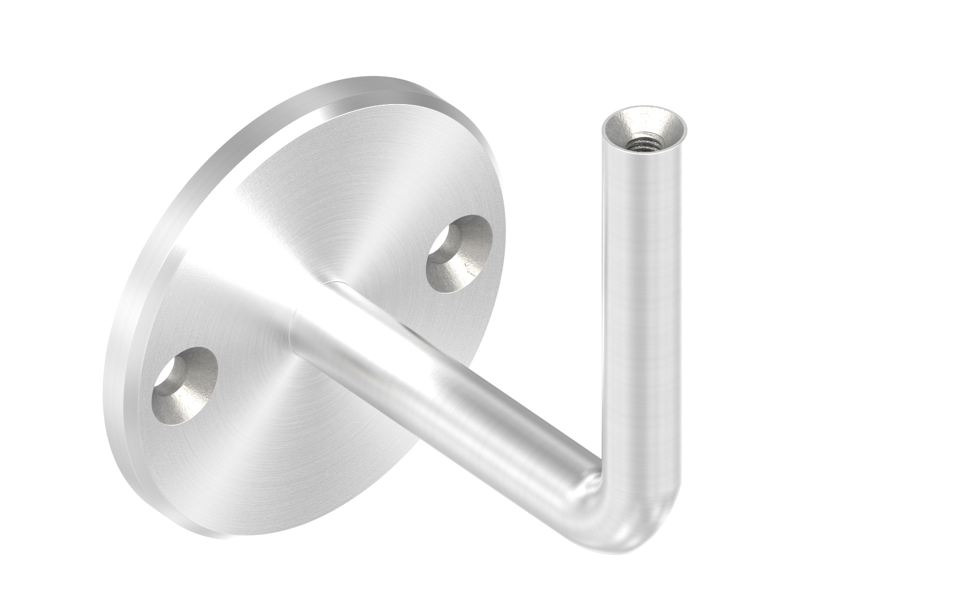 Wall bracket with fixed pin with M6 thread and plate d=70mm AISI 304 satin finish