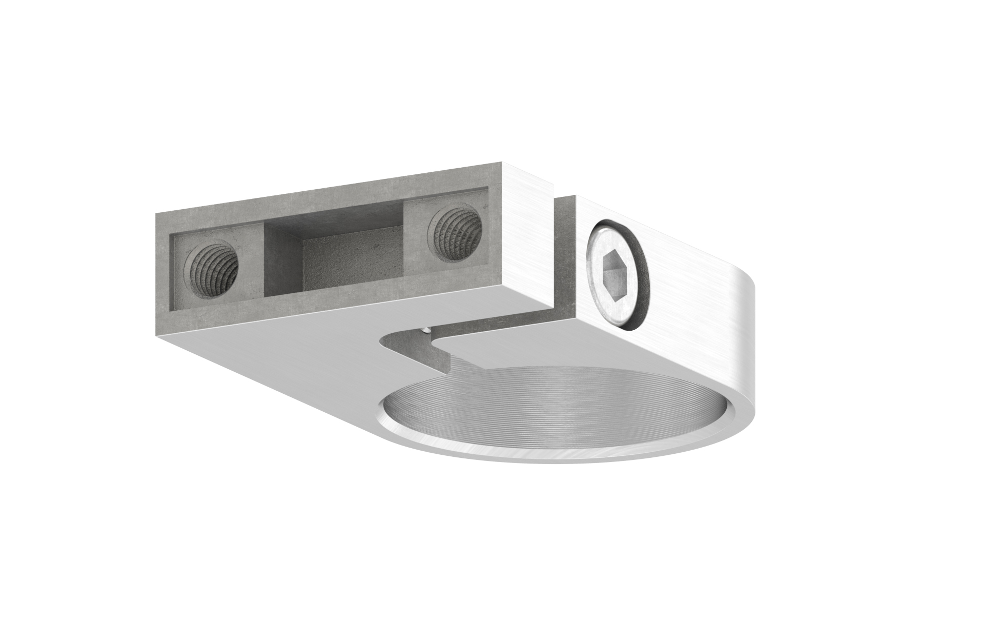 Single lateral holder for tube d=42,4x2mm AISI 304 satin finish