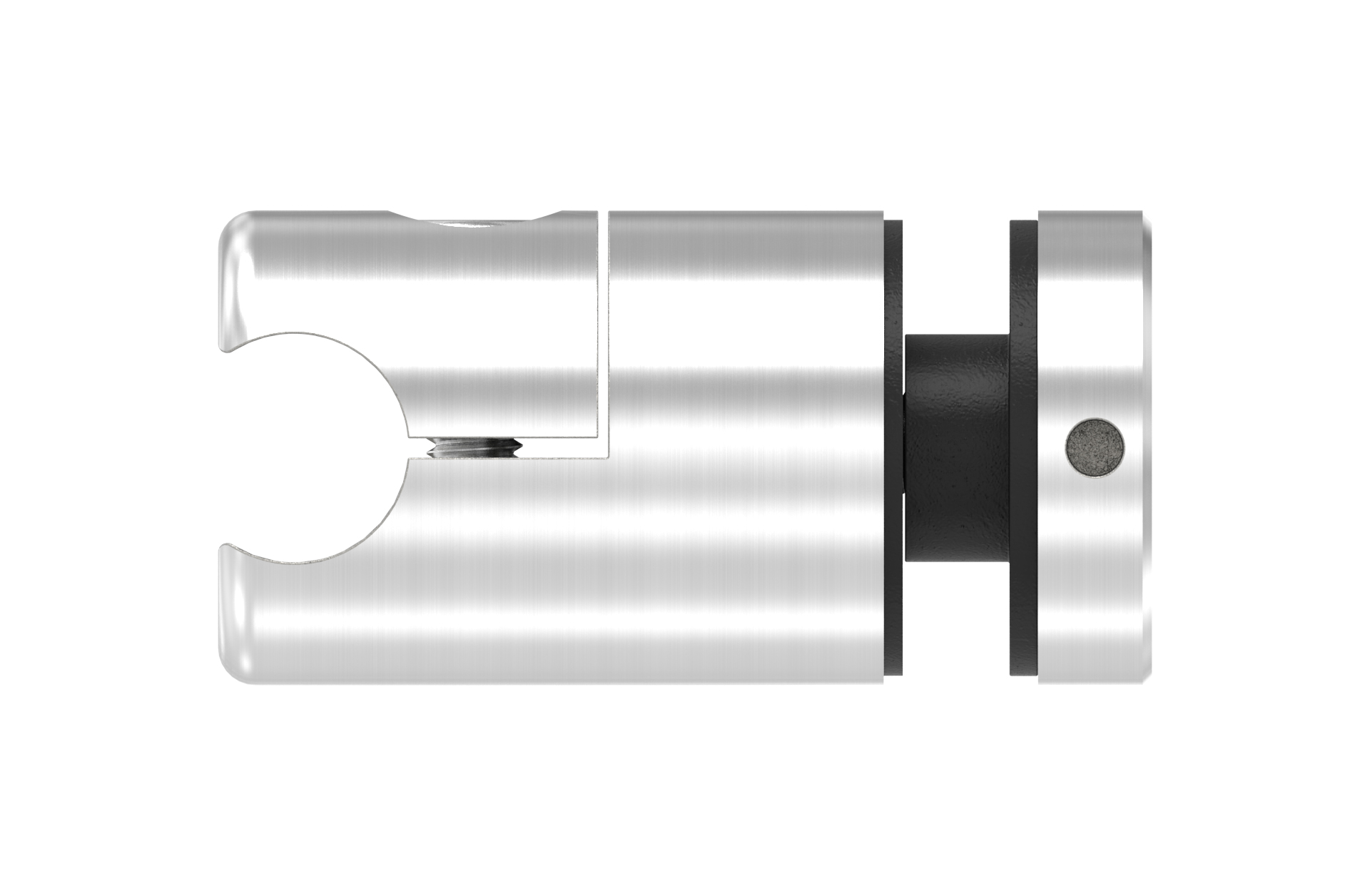 Vite fermavetro smontabile d=25mm con foro per tondino d=12mm AISI 304 sat.