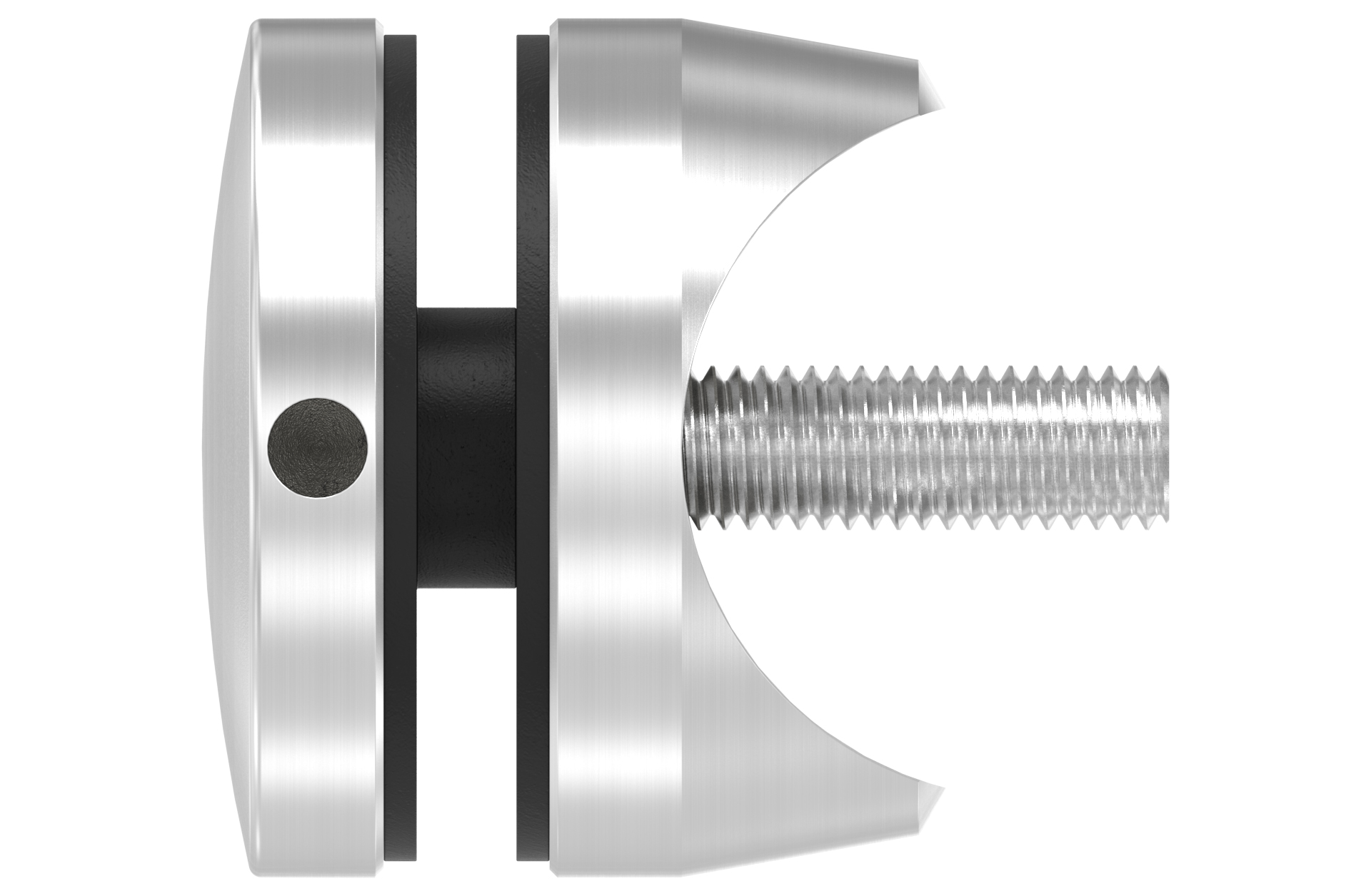 Glaspunkthalter d=52mm für Rohr d=42,4mm AISI 304 geschliffen