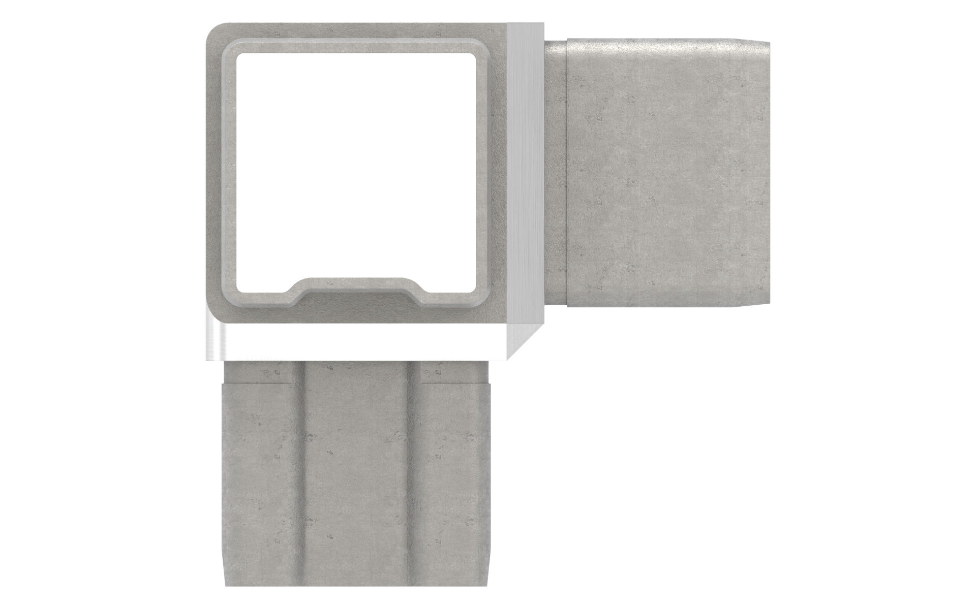 Cross connector for square tube 40x40x2mm AISI 316 satin finish