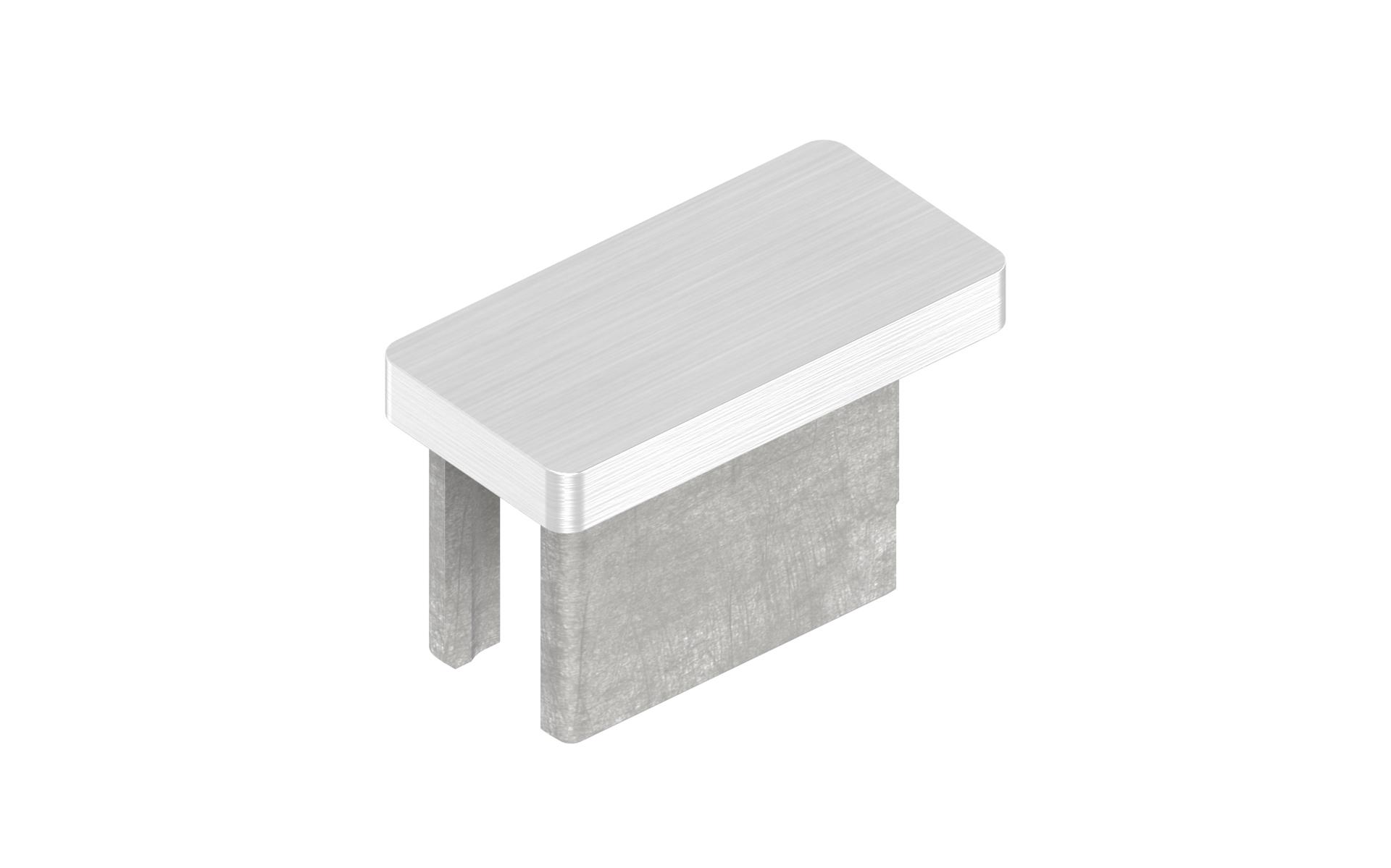 End cap 40x20x2mm AISI 316 satin finish