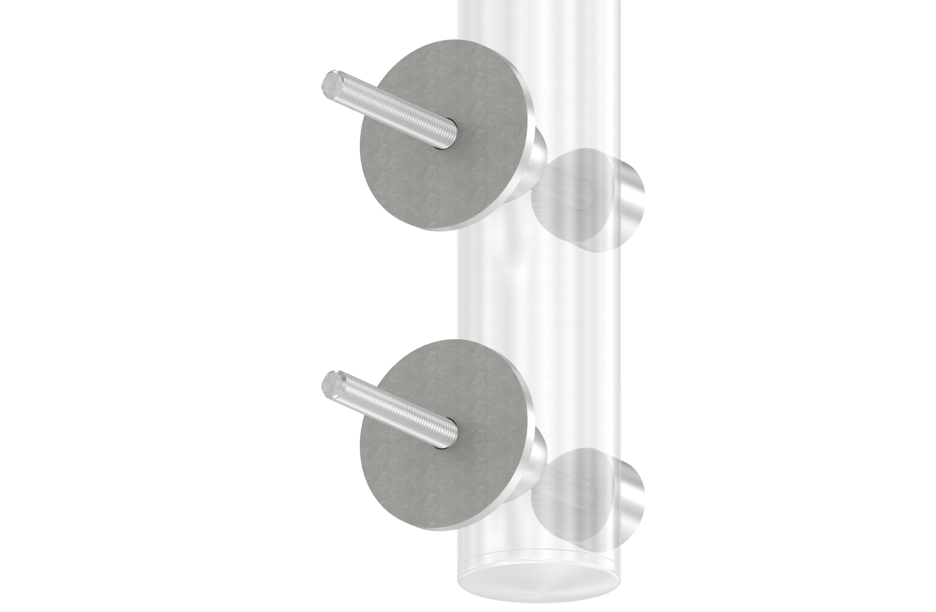 Plate for lateral mounting, complete, A=28mm for tube d=42,4mm AISI 304 satin finish (pair)