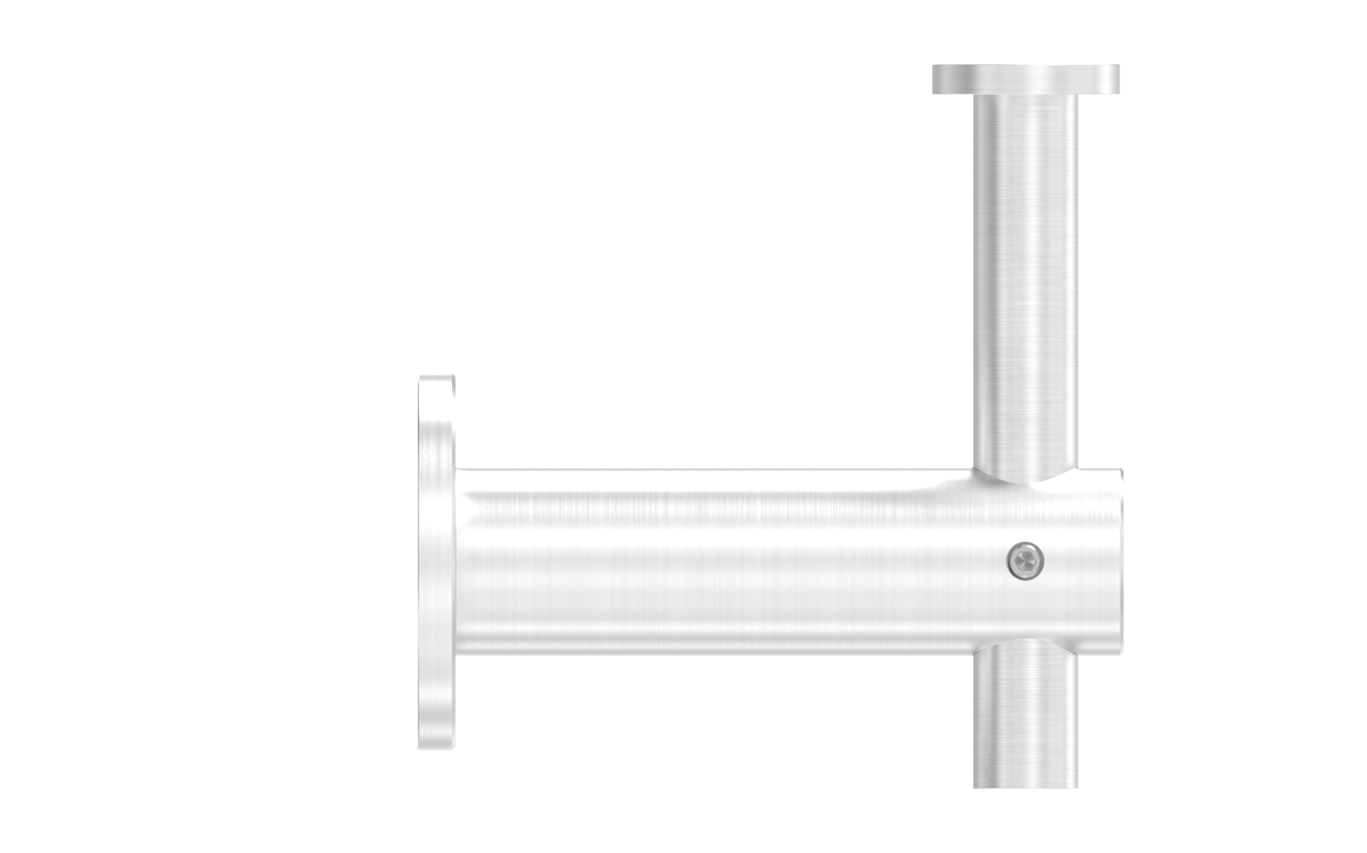 Fixed wall bracket support with flat mounting plate AISI 304 satin finish