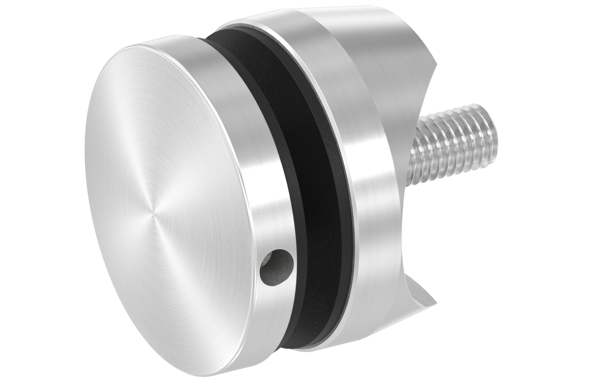 Glass holder d=52mm with M10x45 screw threat for tube d=42,4mm AISI 304 satin finish