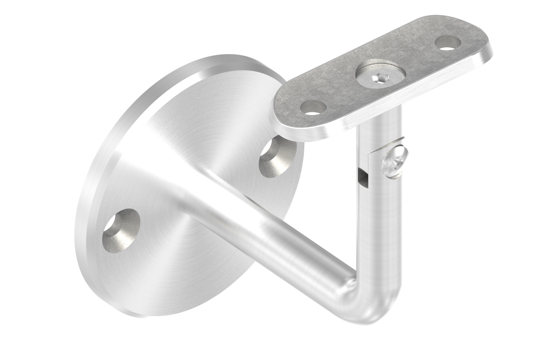 Wall bracket support adjustable for tube d=42,4mm AISI 304 satin finish