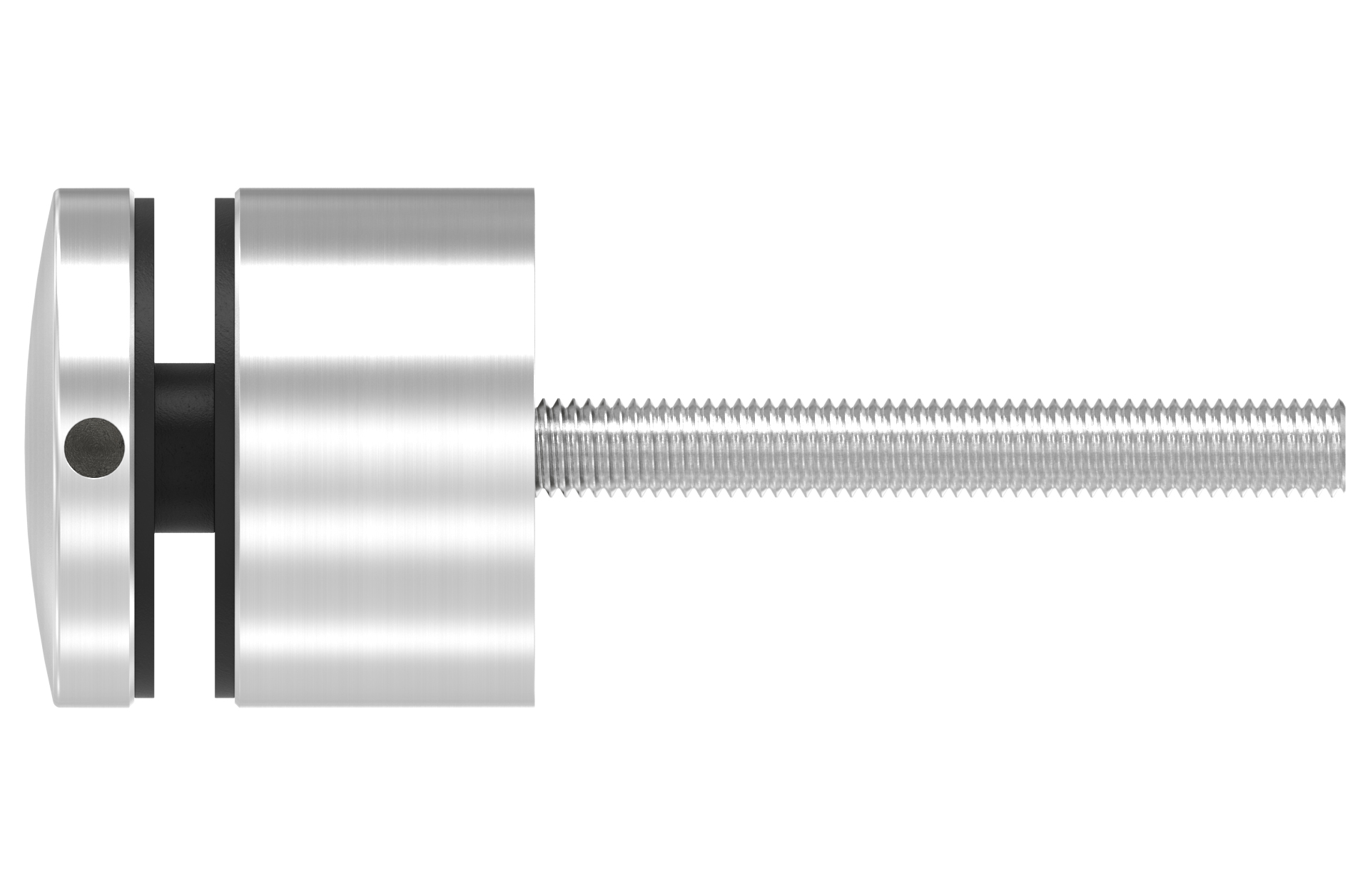 Glass holder d=52mm with M10x130 screw threat for flat profile and dist. 30mm AISI 304 satin finish