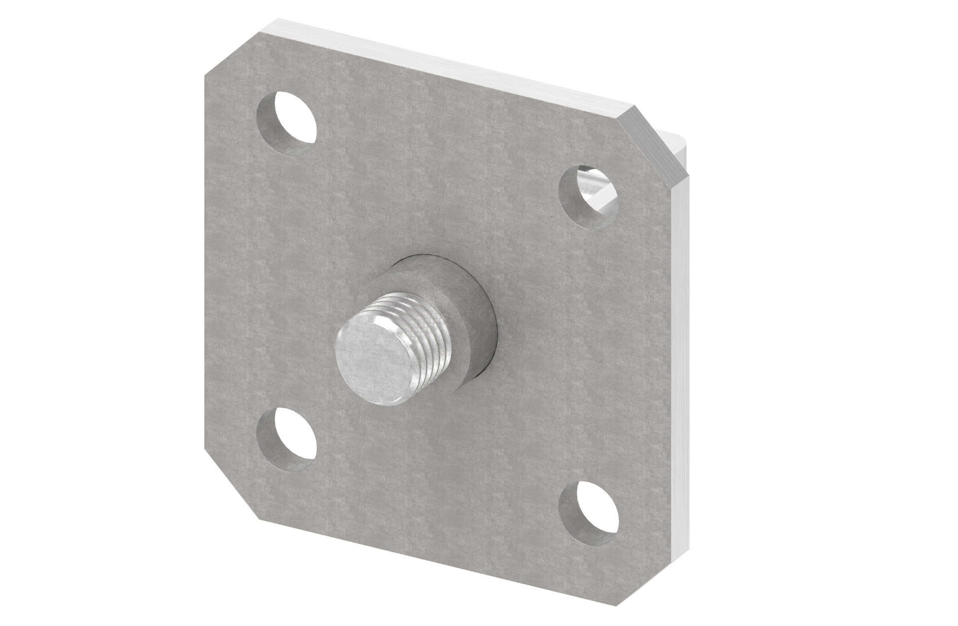 Adjustable door hinge M16 with fixing plate AISI 316 satin finish