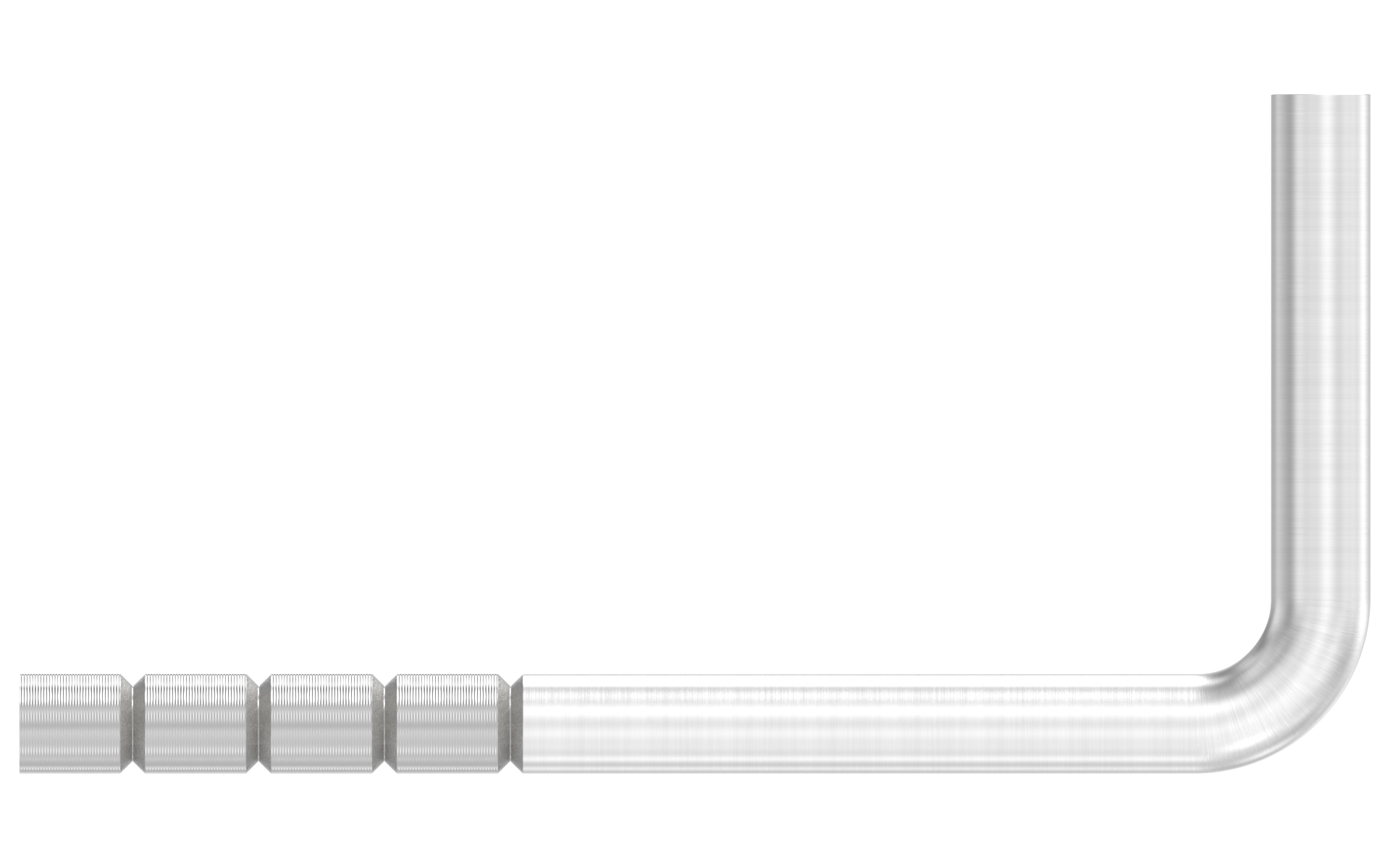 Handlaufträger zum Einkleben 90° d=12mm mit Gewinde M6 AISI 304 geschliffen