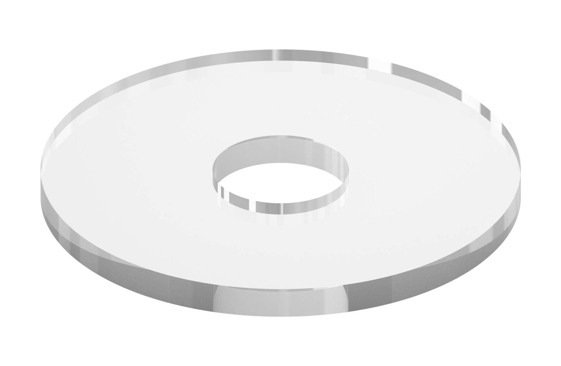 Rubber underlay plate Ø 30mm soft-PVC clear with center hole 8,5mm