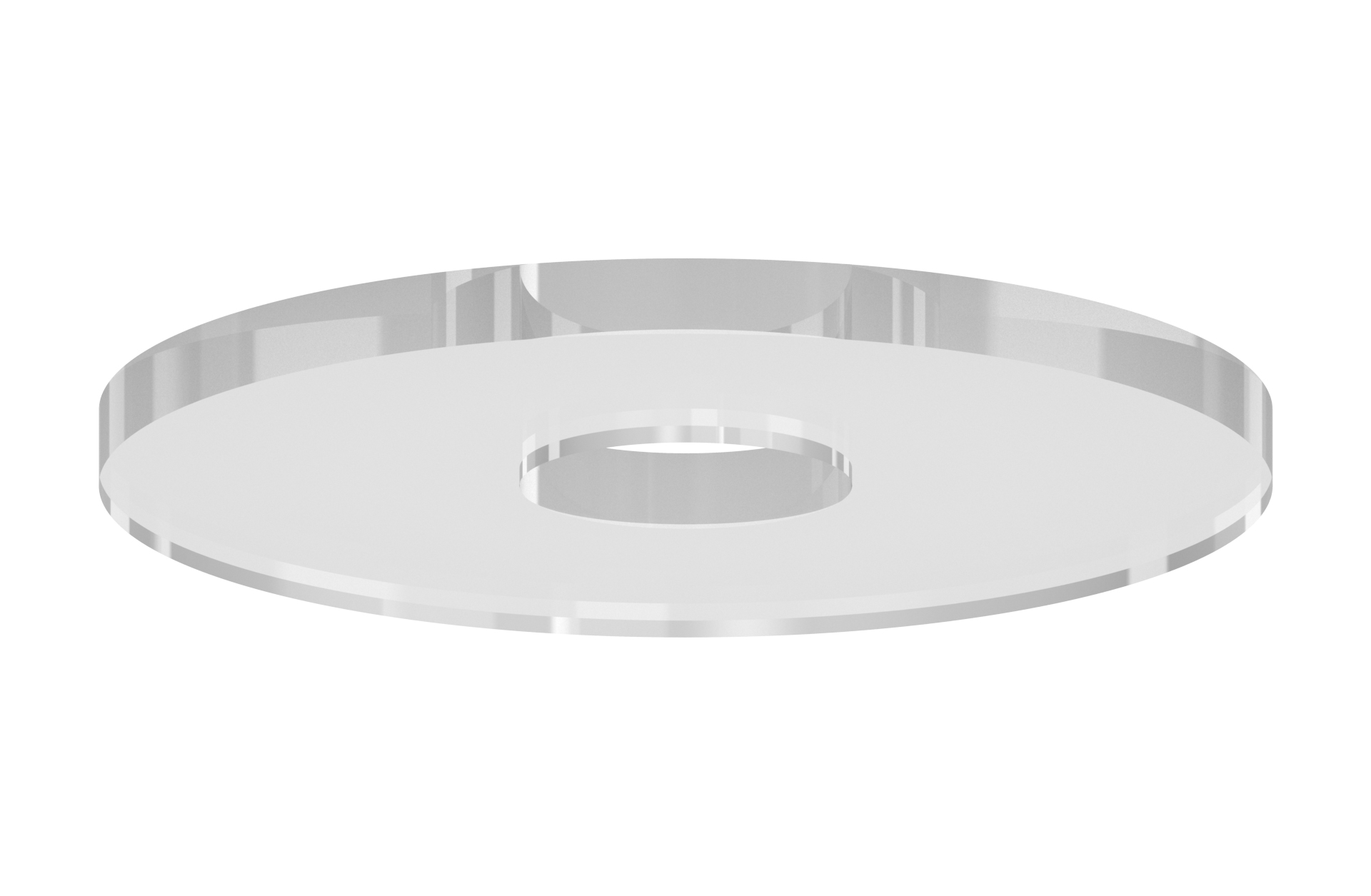 Rubber underlay plate Ø 30mm soft-PVC clear with center hole 8,5mm