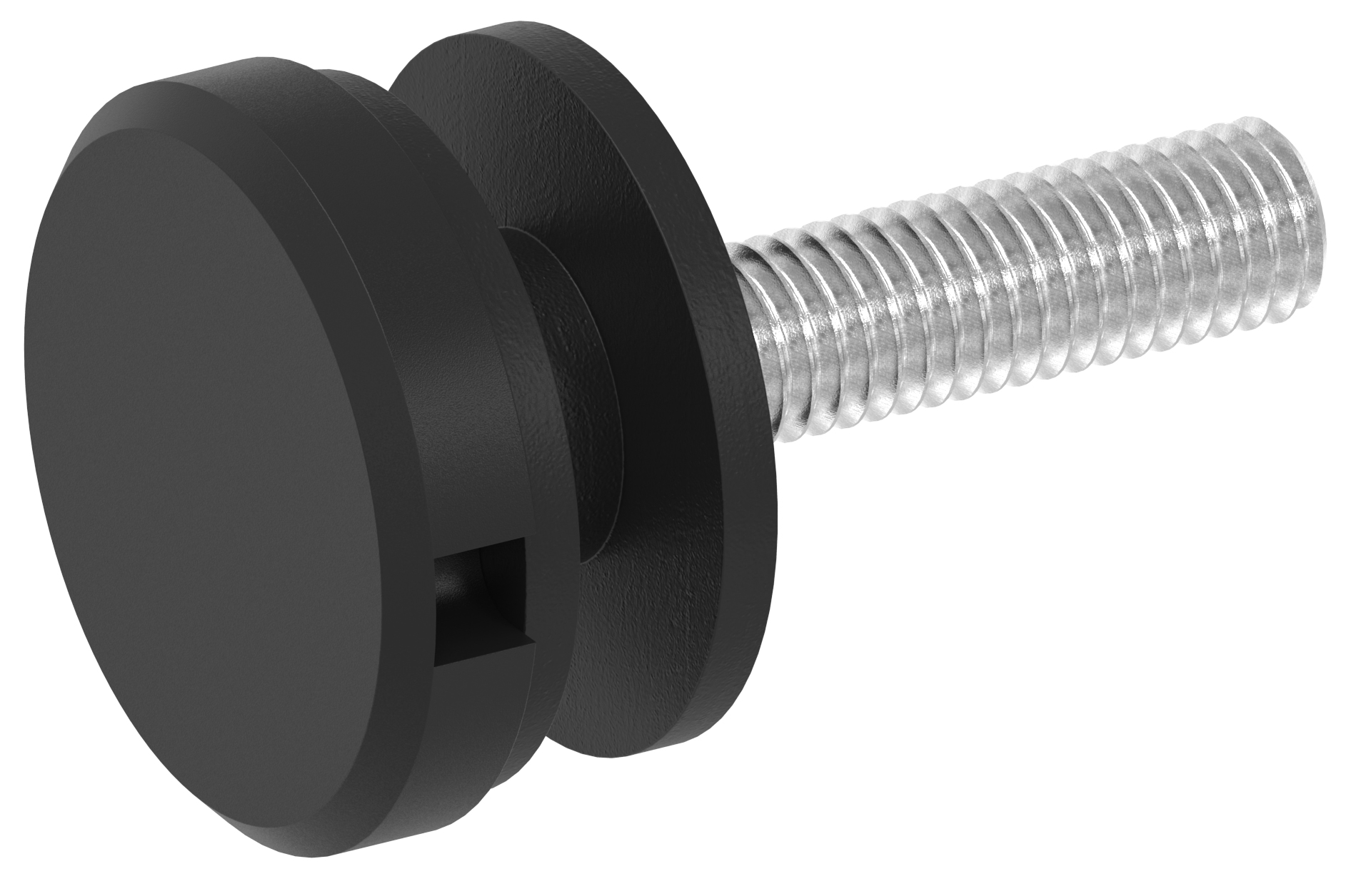 Punkthalter SCHWARZ d=30mm Oberteil mit Gewindestift M8x45mm AISI 304 geschliffen (electro plated)