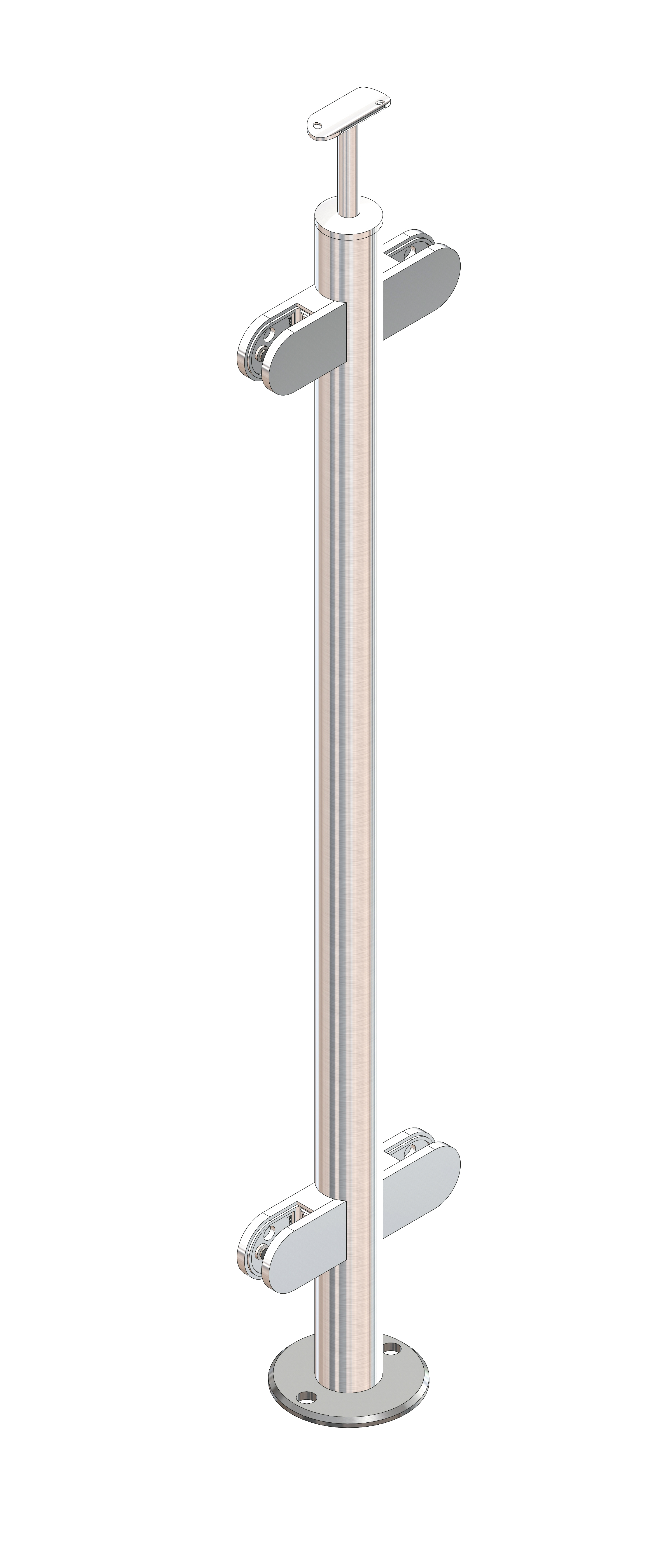 Rundpfosten Ø42,4x2mm L= 960mm AISI 304 sat.