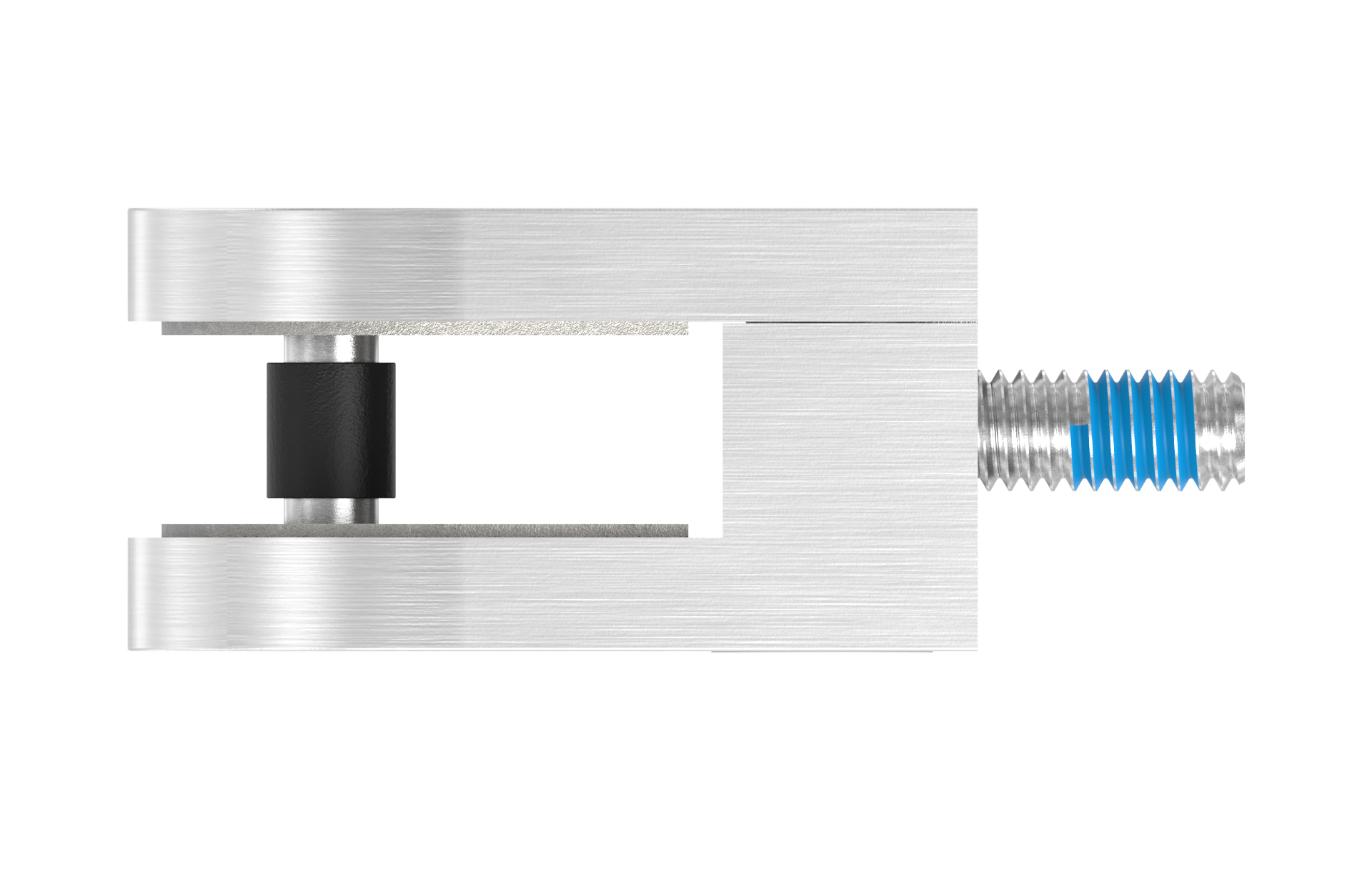 Glass clamp mod.00 for flat tube in satin finish S.S.304