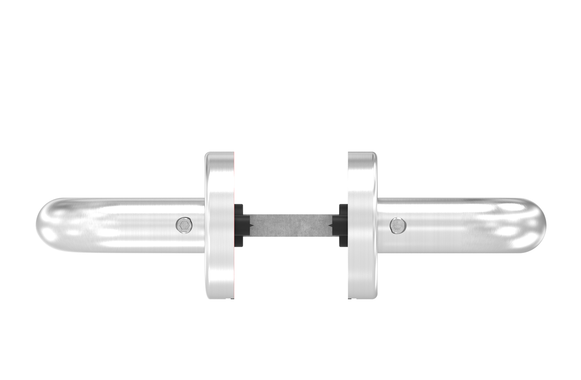 Door handle (pairs) rotatable on both sides with 8mm push pin AISI 304 satin finish